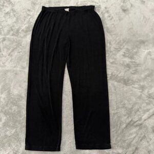 Chico's Travelers Black Pull On Wide Leg Full Length Pants LARGE 12/14 Travel